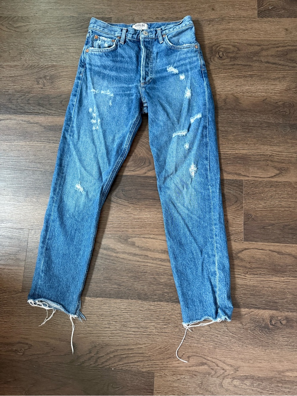 AGOLDE Jamie Distressed Straight Leg Jean Sz 24